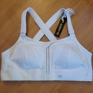 SHEFIT White Cross-Back Bra with Medium Support